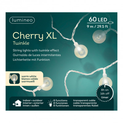  Kaemingk - Luci per albero di natale con 60 LED trasparenti luce calda - SKU: 494654 