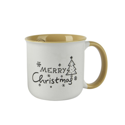  Kaemingk - Mug in porcellana con decori natalizi - Colore: Bianco/Oro - SKU: 600216 