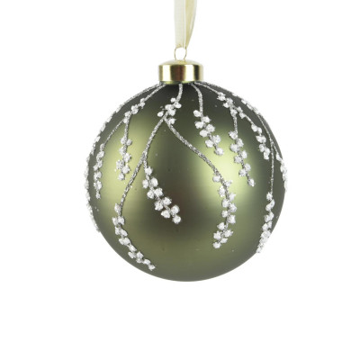 Kaemingk - Pallina per albero di natale in vetro - Colore: Verde - SKU: 071414/VERDE