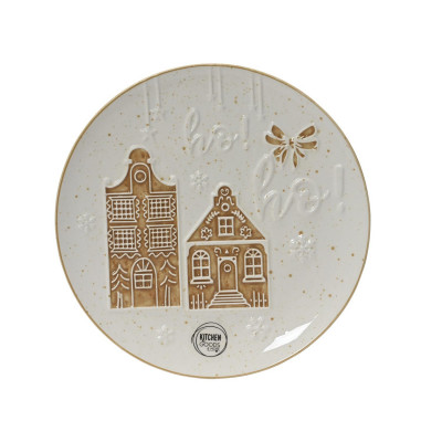  Kaemingk - Piatto da portata in dolomite con decori natalizi - Colore: Panna - SKU: 463364 