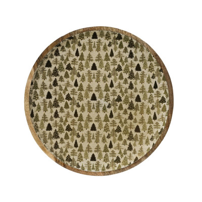  Kaemingk - Piatto da portata in legno con decori natalizi - Colore: Oro - SKU: 537407 