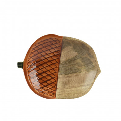  Kaemingk - Ghianda - Piatto da portata piccolo in legno a forma di ghianda - Colore: Marrone - SKU: 708604/PICCOLO 