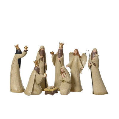  Kaemingk - Presepe in poliresina moderno - Colore: Crema - SKU: 463428 