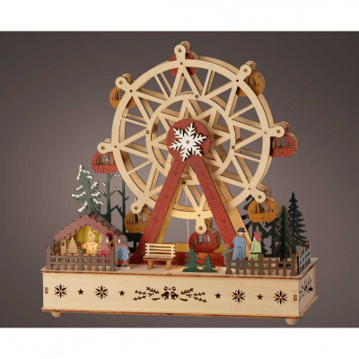  Kaemingk - Scenario a LED in compensato da interno con ruota panoramica - Colore: Multicolore - SKU: 487733 