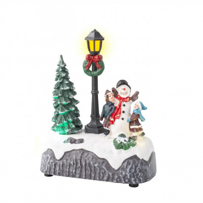 Kaemingk - Scenario natalizio con albero di natale e pupazzo con led multicolore - Colore: Multicolore - SKU: 487862/PUPAZZO