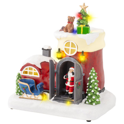 Kaemingk Scenario natalizio con casetta di babbo natale con led Colore: Multicolore
