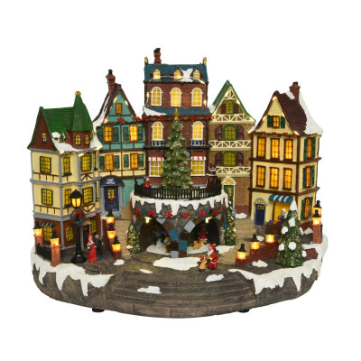Kaemingk - Scenario natalizio con paese di natale illuminato con led con musica e movimento - Colore: Multicolore - SKU: 484998