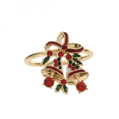  Kaemingk - Set di 2 anelli porta tovaglioli in lega darata con campane - Colore: Multicolore - SKU: 709495/CAMPANE 