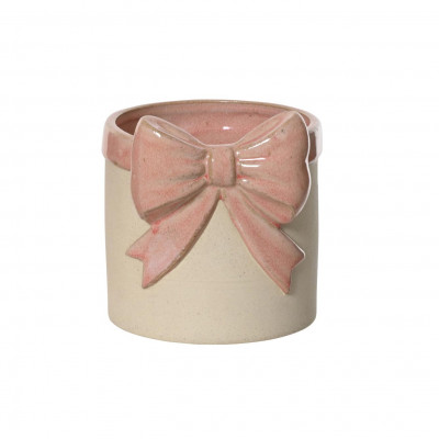  Kaemingk - Vaso fioriera grande in dolomite con fiocco - Colore: Rosa - SKU: 635081-G/ROSA 