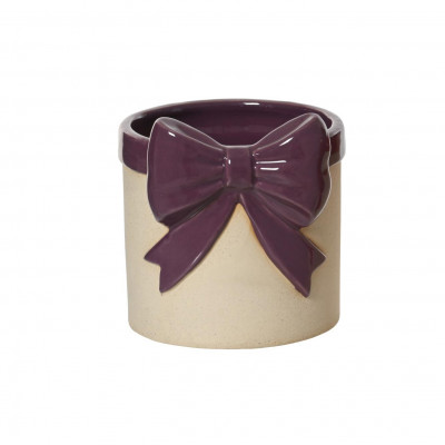  Kaemingk - Vaso fioriera grande in dolomite con fiocco - Colore: Viola - SKU: 635081-G/VIOLA 