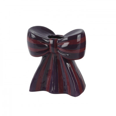  Kaemingk - Vaso in porcellana smaltata con fiocco e dipinto a mano - Colore: Viola - SKU: 607342/VIOLA 