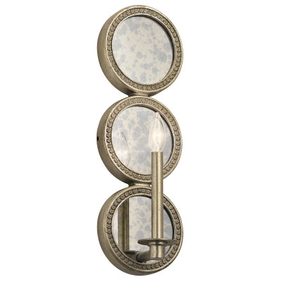 Kichler - Rosalie - Applique da parete dal design classico con struttura in acciaio a 1 luce - Colore: Oro Sfumato - 1 Lampadina E14 60W - IP20 - SKU: KL-ROSALIE1