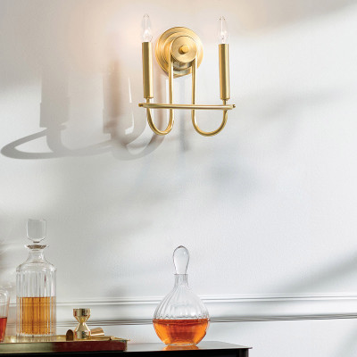 Kichler - Capitol Hill - Applique da parete in acciaio in stile moderno con 2 lampadine - 2 Lampadine E14 40W - IP20 - SKU: KL-CAPITOL-HILL2