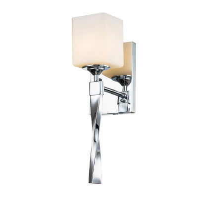 Kichler - Marette - Applique per bagno con struttura in acciaio e diffusore in vetro opalino - Colore: Cromato - 1 Lampadina - G9 - 3W - IP44 - SKU: KL-MARETTE1-PC
