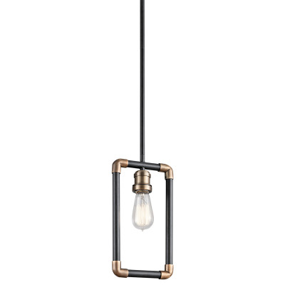 Kichler - Imahn - Lampada a sospensione con 1 una luce singola struttura in acciaio - Colore: Nero - 1 Lampadina E27 60W - IP20 - SKU: KL-IMAHN-MP