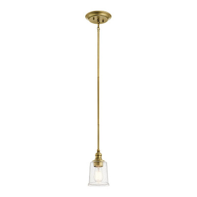 Kichler Waverly Lampada a sospensione in acciaio con singolo diffusore piccolo in vetro moderno Colore: Ottone