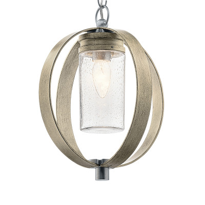 Kichler - Grand Bank - Lampada a sospensione per esterni con diffusore in vetro dal design moderno - 1 Lampadina E27 60W - IP44 - SKU: KL-GRAND-BANK-P-DAG