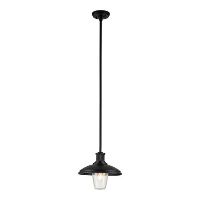 Kichler - Allenbury - Lampada a sospensione per esterni con struttura in acciaio e diffusore in vetro - Colore: Nero - 1 Lampadina E27 40W - IP44 - SKU: KL-ALLENBURY-P-M-BKT