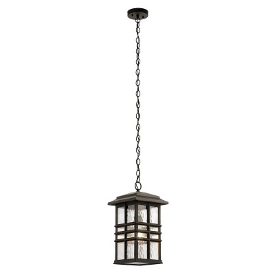 Kichler - Beacon Square - Lampada a sospensione rustica da esterno struttra in resina e diffusore in vetro - 1 Lampadina E27 60W - IP44 - SKU: KL-BEACON-SQUARE8