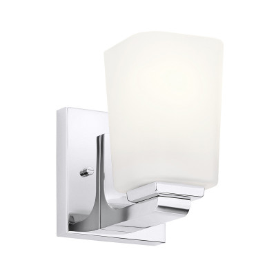 Kichler - Roehm - Lampada da parete in acciaio per bagno con diffusori in vetro con luce a LED - Colore: Cromato - 1 Lampadina G9 3W - IP44 - SKU: KL-ROEHM1-PC
