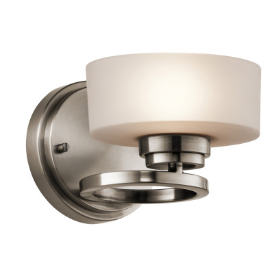 Kichler - Aleeka - Lampada da parete moderna in alluminio con diffusore in vetro e luce a LED - Colore: Satinato - 1 Lampadina G9 3W - IP20 - SKU: KL-ALEEKA1