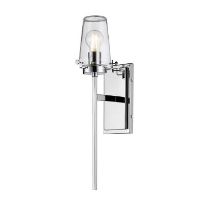 Kichler - Alton - Lampada da parete per bagno a 1 luce in acciaio cromato e diffusore in vetro - Colore: Cromato - 1 Lampadina - E27 - 60W - IP44 - SKU: KL-ALTON1-BATH-CH