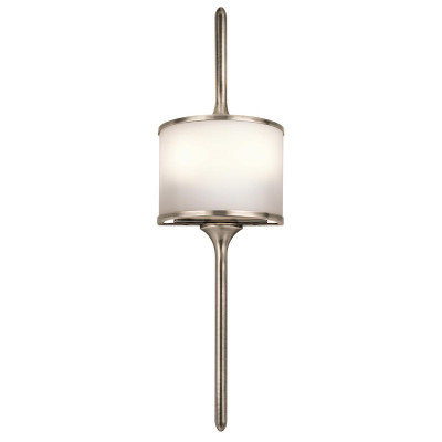 Kichler - Mona - Lampada da parete piccola in acciaio per bagno con diffusore in vetro a LED G9 - Colore: Nichel - 2 Lampadine - G9 - 3W - IP44 - SKU: KL-MONA-S-CLP