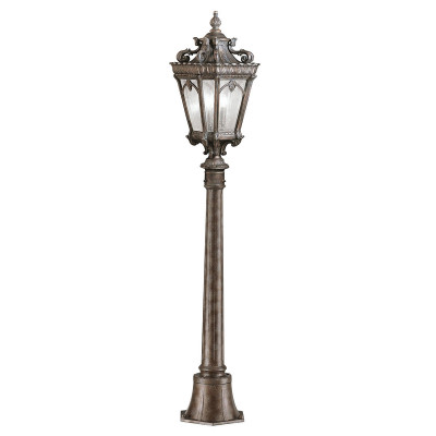 Kichler - Tournai - Lampione da giardino con struttura in alluminio e diffusore in vetro - Colore: Ruggine - 1 Lampadina E27 100W - IP44 - SKU: KL-TOURNAI4-M