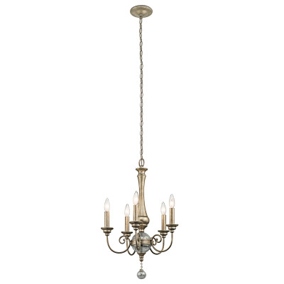 Kichler - Rosalie - Lampadario in acciaio con 5 luci mini dal design classico senza paralumi - Colore: Oro Sfumato - 5 Lampadine E14 60W - IP20 - SKU: KL-ROSALIE-5A