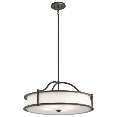 Kichler - Emory - Lampadario in acciaio con diffusore in vetro a 4 luci dal design moderno - Colore: Bronzo - 4 Lampadine - E27 - 100W - IP20 - SKU: KL-EMORY-P-M-OZ