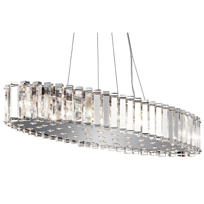 Kichler - Crystal Skye - Lampadario in cristallo grande a 12 luci a LED dal design moderno - Colore: Cromato - 12 Lampadine G9 3W - IP44 - SKU: KL-CRYSTAL-SKYE-I-L