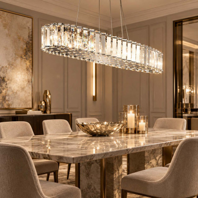Kichler Crystal Skye Lampadario in cristallo grande a 12 luci a LED dal design moderno Colore: Cromato