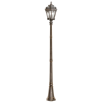 Kichler - Tournai - Lampione da terra a 3 luci extra large da esterno in alluminio e vetro - Colore: Ruggine - 3 Lampadine E14 60W - IP44 - SKU: KL-TOURNAI-5XL