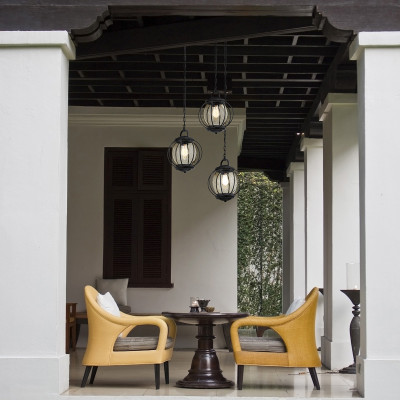 Kichler - Vandalia - Lanterna a catena media da esterno a 1 luce dal design industrial - Colore: Nero - 1 Lampadina E27 60W - IP44 - SKU: KL-VANDALIA8-M
