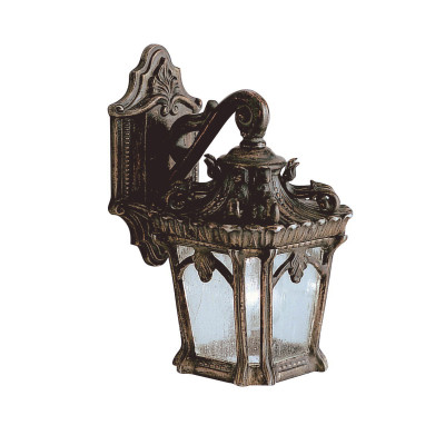Kichler - Tournai - Lanterna da parete a 1 luce piccola con struttura in alluminio e vetro - Colore: Ruggine - 1 Lampadina E27 100W - Ip44 - SKU: KL-TOURNAI2-S