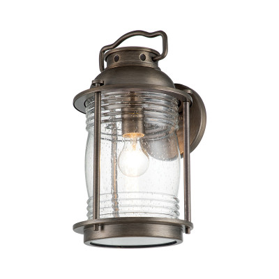 Kichler - Ashland Bay - Lanterna da parete a 1 luce struttura grande in alluminio e diffusore in vetro - Colore: Bronzo - 1 Lampadina E27 60W - IP44 - SKU: KL-ASHLANDBAY2-L-BU