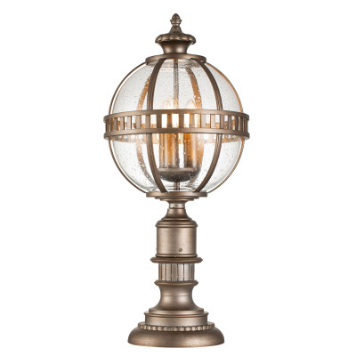 Kichler - Halleron - Lampione da giardino e per sentieri con diffusore in vetro con 3 luci - 3 Lampadine E14 60W - IP44 - SKU: KL-HALLERON-3