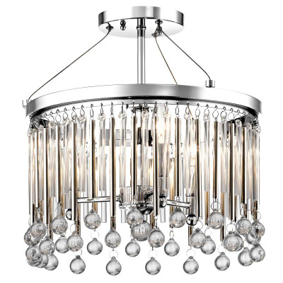 Kichler - Piper - Plafoniera da soffitto a 2 luci con struttura in acciaio e pendenti in cristallo - Colore: Cromato - 3 Lampadine E14 60W - IP20 - SKU: KL-PIPER-SF-PC