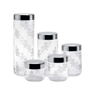 Alessi - Girotondo - Barattolo di vetro ermetico - Colore: Trasparente - SKU: AKK3-