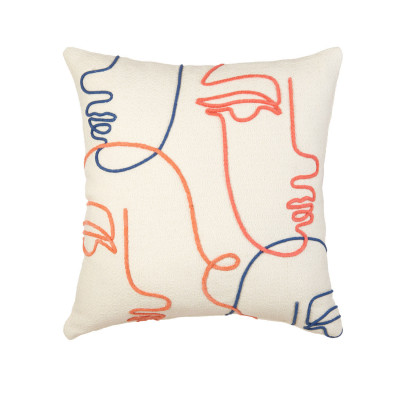 L'Oca Nera - Fashion - Cuscino quadrato in cotone con ricami 45x45 - Colore: Bianco - SKU: 1C221
