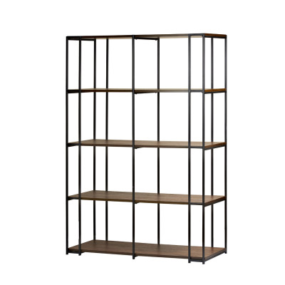  L'Oca Nera - Contemporaneo - Libreria industriale in metallo e legno con 5 ripiani - scaffale moderno - Colore: Legno - SKU: 1J153 