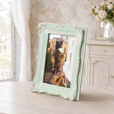 L'Oca Nera Modern Country Portafoto rettangolare grande in resina di design Foto 13x18 Colore: Verde Acqua