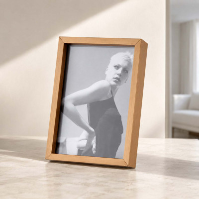 L'Oca Nera Contemporaneo Portafoto rettangolare piccolo in alluminio dal design moderno Foto 13x18 Colore: Legno