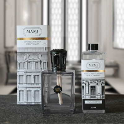  Mami Milano - Palazzo delle fragranze - Lampada catalitica profumatore per ambiente con bottiglia in vetro 50cl - SKU: MF-LAMP.0 