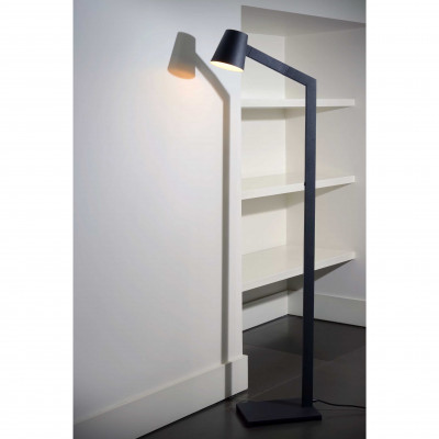 Lucide - Mizuko - Lampada da terra con struttura in metallo e paralume orientabile - Colore: Nero - 1 Lampadina E14 40W - 20 - SKU: 20710/01/30