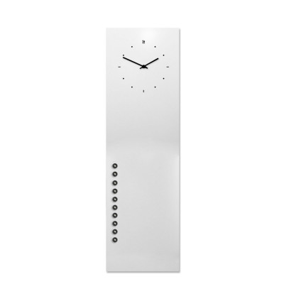 Design Object - Orologio da parete verticale e lavagna magnetica e accessori per foto - Colore: Bianco - SKU: IT620W