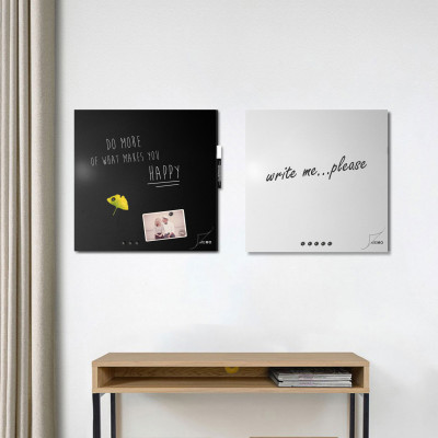 Design Object - Lavagna magnetica con accessori magnetici scrivibile con pennarello e gesso - Colore: Nero - SKU: IT002