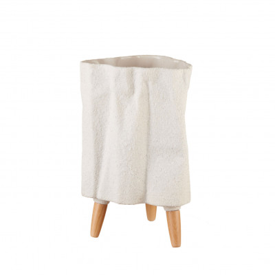L'Oca Nera - Neo Classic - Cachepot alto in ceramica con piedi in legno - SKU: 1S148