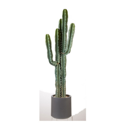 L'Oca Nera - Urban - Cactus decorativo artificiale in vaso grigio pianta finta realistica da interni - Colore: Grigio - SKU: 1N104