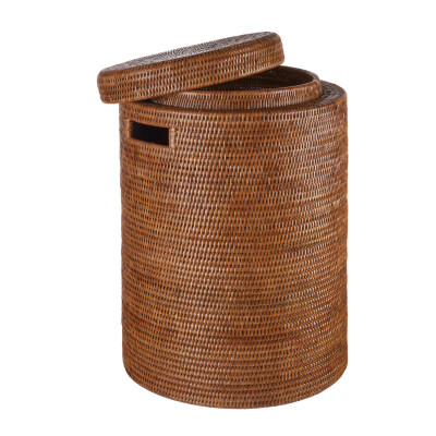 L'Oca Nera - Modern Country - Cesto per biancheria in rattan e base in metallo - Colore: Marrone - SKU: 1R122